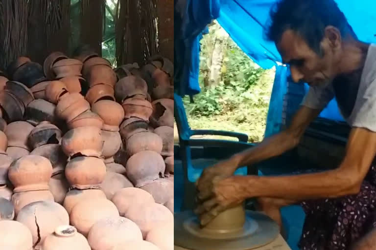 kannur clay pot workers facing crisis  നാമാവശേഷമാവുന്നു മണ്‍പാത്ര നിര്‍മാണം  കളിമണ്‍ പാത്ര നിര്‍മാണം പ്രതിസന്ധിയില്‍  clay pot workers facing huge crisis in kannur