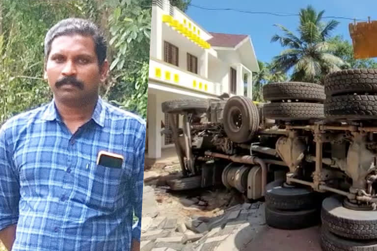 Lorri suffered a tyre burst while running driver died  മര്യാപുരത്ത് ഓടിക്കൊണ്ടിരുന്ന ലോറിയുടെ ടയർ പൊട്ടിത്തെറിച്ചു  മര്യാപുരം ടിപ്പർ ലോറി അപകടം  Lorri suffered a tyre burst in Maryapuram  അപകടത്തിൽ ഡ്രൈവർ മരിച്ചു