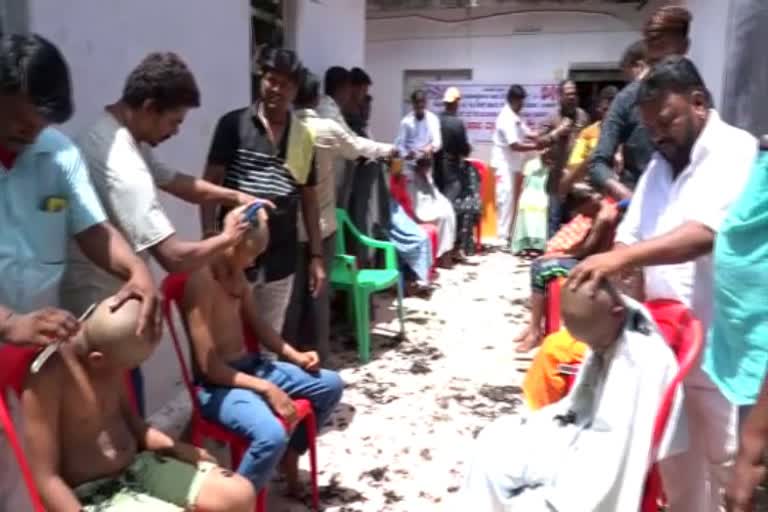 Free haircut service for orphaned children in shree veereshwara Ashram