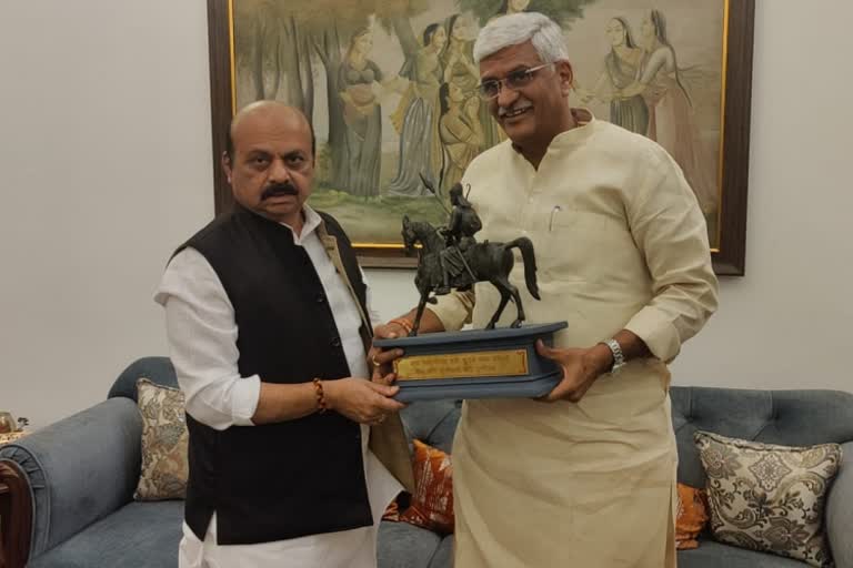 Chief Minister Basavaraja Bommai and Union Minister Gajendra Singh Shekhawat