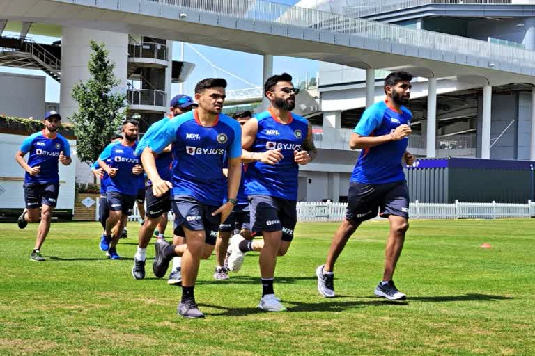 cricket  India vs England  team a  Team India starts training  training session  England Test  sports news in hindi  भारतीय टेस्ट टीम  टीम इंडिया ने शुरू किया प्रशिक्षण सत्र  इंग्लैंड