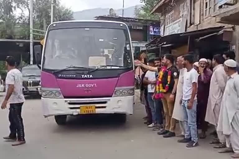 Shar Shali - Lal Chowk Bus Service: شار شالی، پانپور سے سرینگر راست برس سروس کا افتتاح