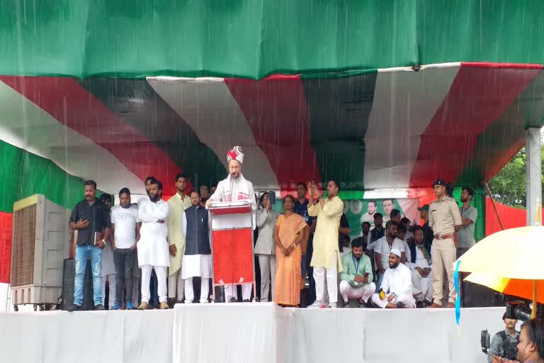 AIMIM chief Asaduddin Owaisi addresses election campaign in Mandar assembly by election in Ranchi