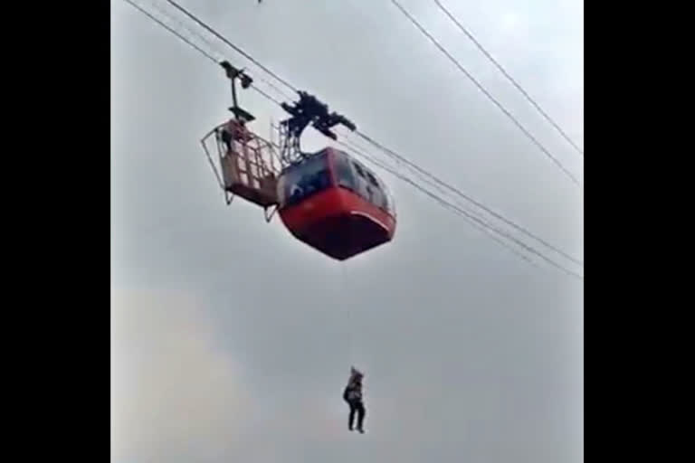 Cable car stuck midair in Himachal, tourists trapped; rescue op on