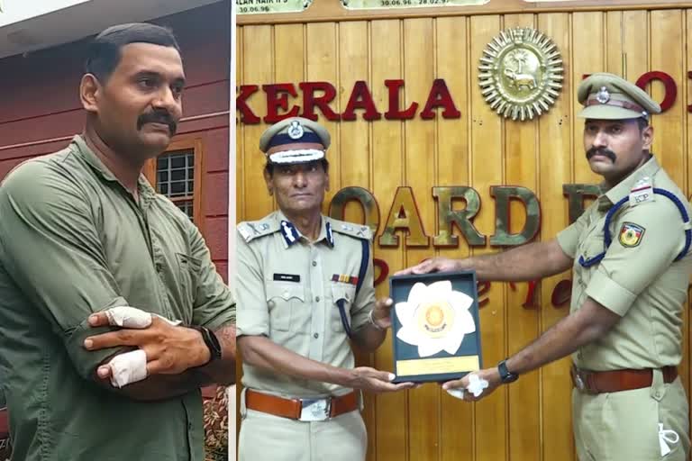 നൂറനാട് എസ് ഐ അരുണ്‍കുമാറിന് ആദരം  എസ് ഐ അരുണ്‍കുമാറിന് സംസ്ഥാന പൊലീസ് മേധാവിയുടെ ആദരം  Tribute to sub inspector who subdued accused  Nooranad Sub Inspector