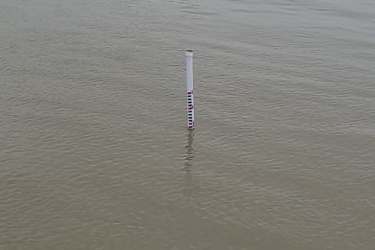 Ganga river water level rising with monsoon rain in Sahibganj