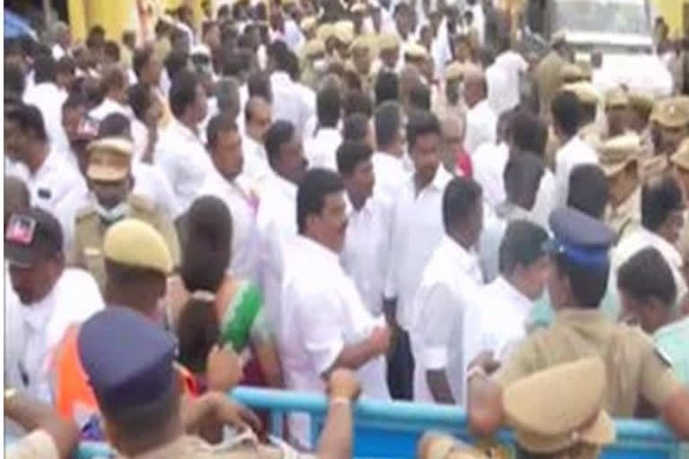 AIADMK supporters gather outside Venkatachalapathy Palace ahead of Council meeting