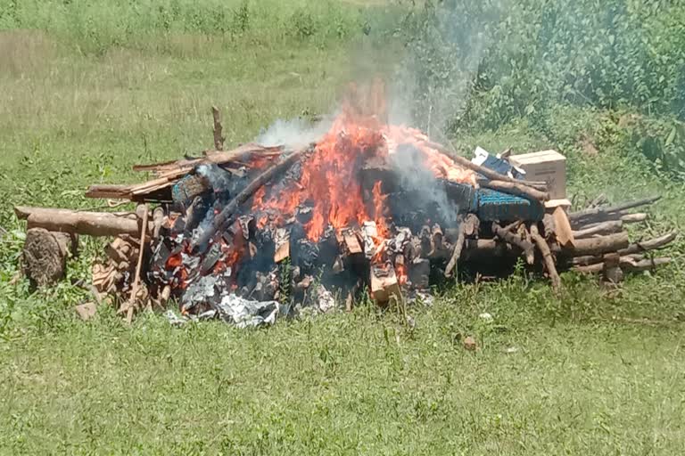 Narcotics burnt by Karbi Anglong police