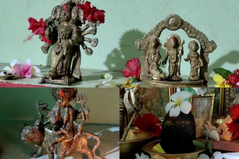 14 ancient idols unearthed from house in Odisha village  വീട്ടിനുള്ളിലെ ഭൂമി കുഴിച്ചപ്പോൾ ലഭിച്ചത് 14 പുരാതന വിഗ്രഹങ്ങൾ  14 antique idols were unearthed from a house at Nahabhanga village in Biribati area  ഒഡീഷയിലെ വീട്ടിൽ നിന്ന് പുരാതന വിഗ്രഹങ്ങൾ കണ്ടെത്തി  ancient idols found from house in Odisha