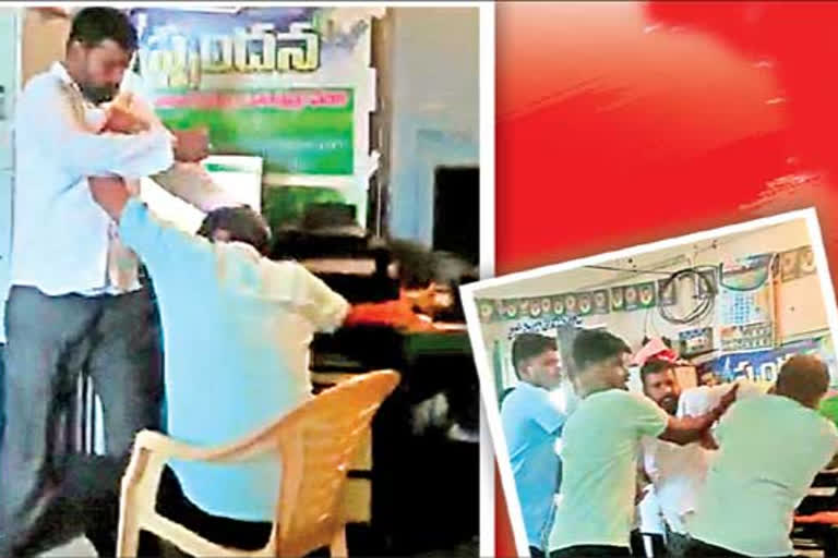 ysrcp leader attack on handicapped employee at srikakulam district