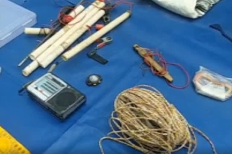 Explosives weaponds seized after Maoist embush in Oddisha Naupada district