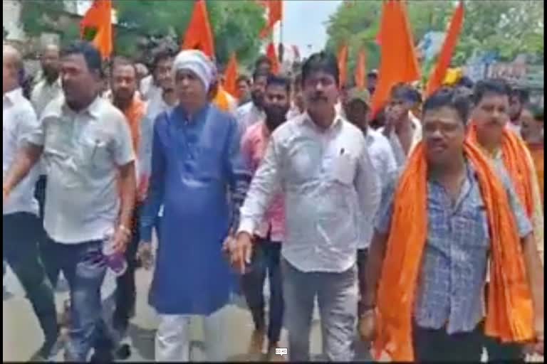 Shiv Sena agitation in Nagarpur Ramtek