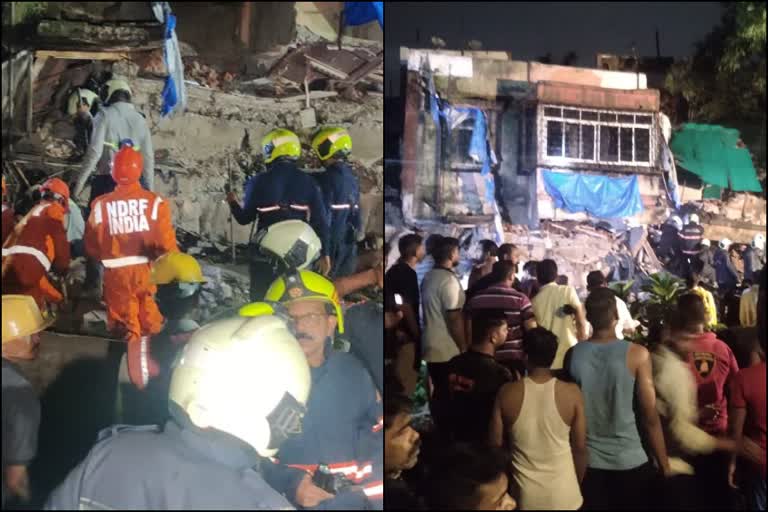 Mumbai building collapsed 7 rescued  മഹാരാഷ്‌ട്രയില്‍ നാലുനില കെട്ടിടം തകർന്നുവീണു  മഹാരാഷ്‌ട്ര കുർളയിലെ നായിക്‌ നഗറില്‍ നാലുനില കെട്ടിടം തകർന്നുവീണു  4 storey building collapses in Mumbais Kurla 7 rescued