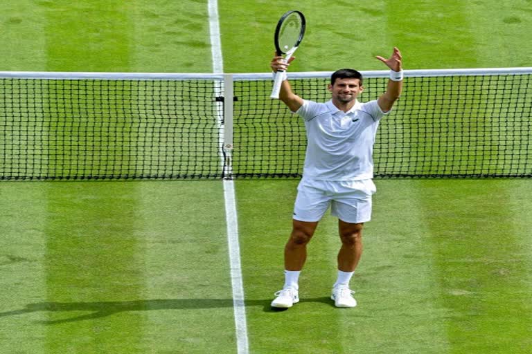 Tennis  Wimbledon 2022  Novak Djokovic  Thanasi Kokkinakis  Djokovic advances to Wimbledon third round  नोवाक जोकोविच  थानासी कोकिनाकिस  छह बार के चैंपियन  विंबलडन