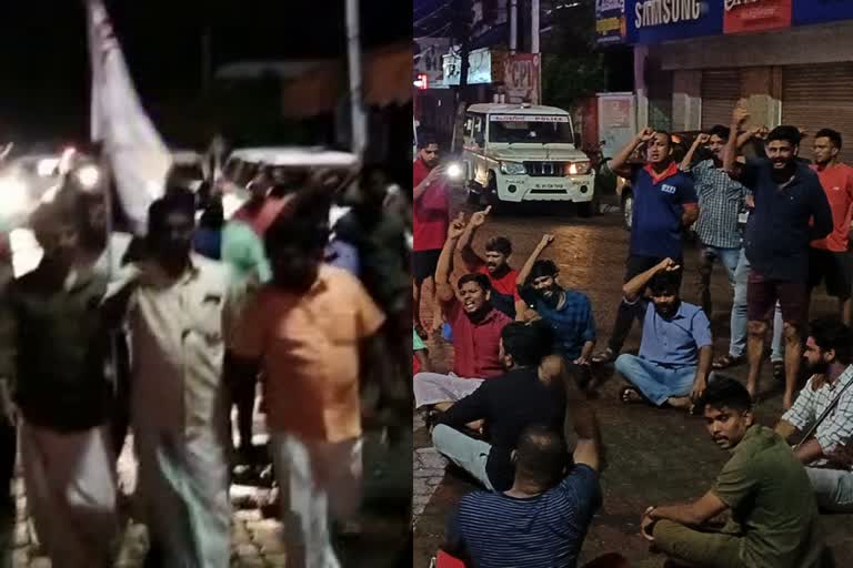 dyfi protest in alappuzha on akg centre attack  എകെജി സെന്‍റര്‍ ആക്രമണത്തില്‍ ആലപ്പുഴയില്‍ ഡിവൈഎഫ്‌ഐ പ്രതിഷേധം  ആലപ്പുഴ നഗരത്തില്‍ ഡിവൈഎഫ്‌ഐ പ്രതിഷേധം  dyfi march in alappuzha town against akg centre attack