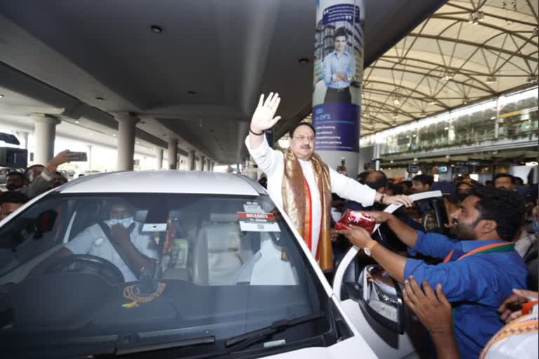 BJP president JP nadda in Hyderabad