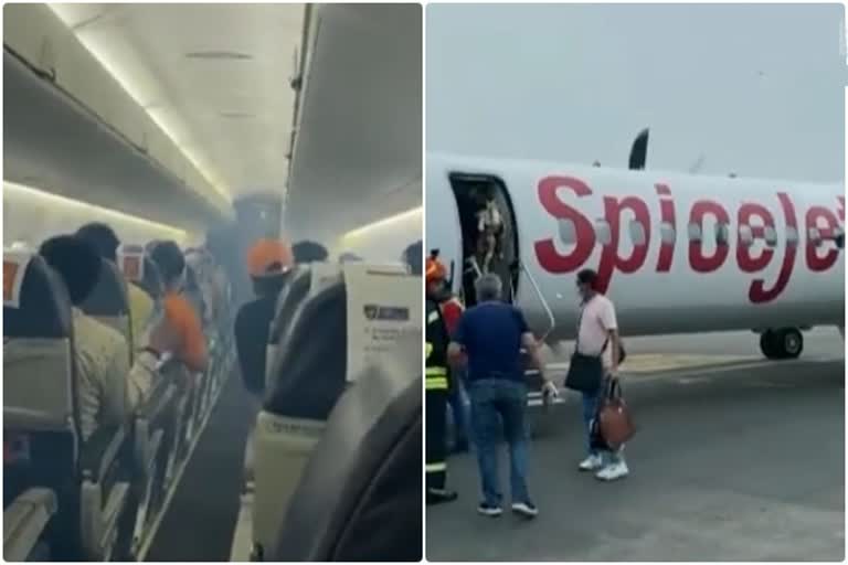 SpiceJet aircraft smoke