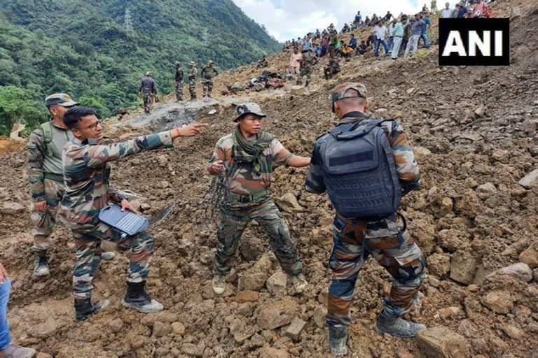 Toll in Manipur landslide rises to 25  search on for 38 missing  മണിപ്പൂരില്‍ ഉരുള്‍പൊട്ടല്‍  മഴക്കെടുതികള്‍  മണിപ്പൂരില്‍ ഉരുള്‍പൊട്ടലില്‍ മരണം 25 ആയി