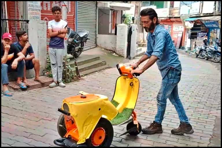 multipurpose power tiller from a scrap scooter