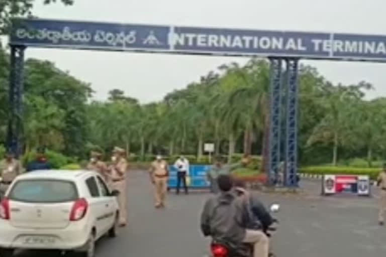 tight security in gannavaram airport as pm modi is arriving