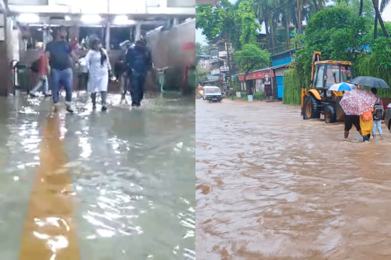 മുംബൈയിൽ കനത്ത മഴ  Heavy rain in Mumbai  മുംബൈ ഖണ്ഡേശ്വർ റെയിൽവേ സ്‌റ്റേഷനിൽ വെള്ളം കയറി  മുംബൈയിൽ മഴ കനക്കുന്നു  നവി മുംബൈയിൽ മഴക്കെടുതി  മഴയെത്തുടർന്ന് മുംബൈയിൽ എൻഡിആർഎഫിനെ വിന്യസിച്ചു  Due to torrential rains stagnant water under Khandeshwar