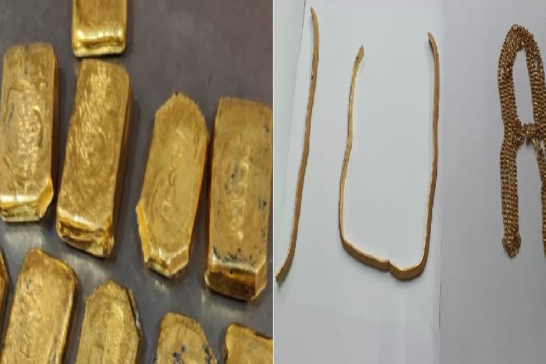 Customs Department Seize One and Half Crore Rupees Gold from Barabazar and Kolkata Airport