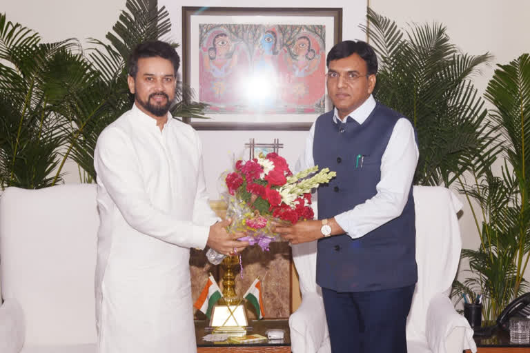 Anurag Thakur meets union health minister Mansukh Mandaviya