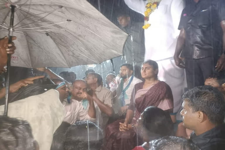 Sharmila deeksha in rain