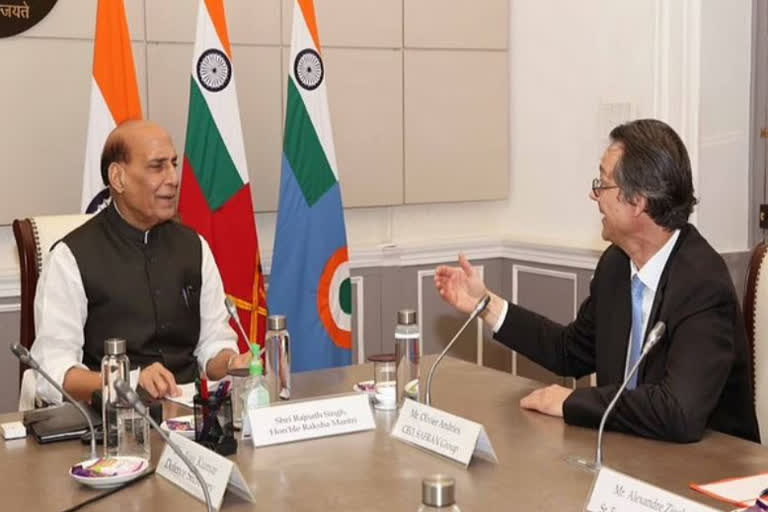CEO of French company SAFRAN Group calls on Def Min Rajnath Singh