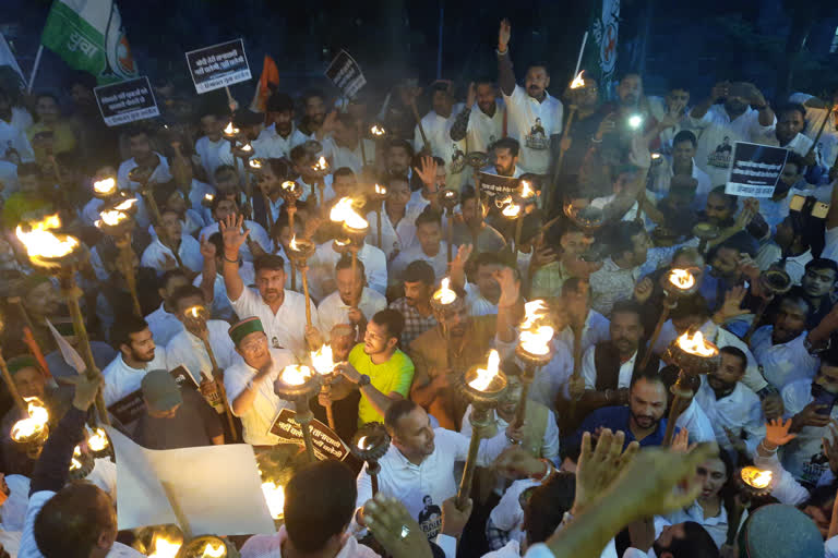 Youth Congress protest in Shimla