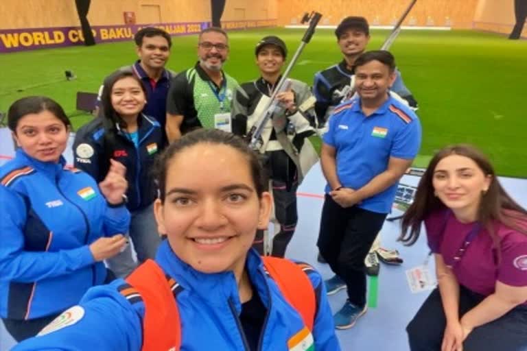 Indian shooting team  shooting  shooting World Cup  भारतीय निशानेबाजी टीम  आईएसएसएफ विश्व कप  राइफल और पिस्टल  खेल समाचार  ISSF World Cup  Rifle & Pistol  Sports News