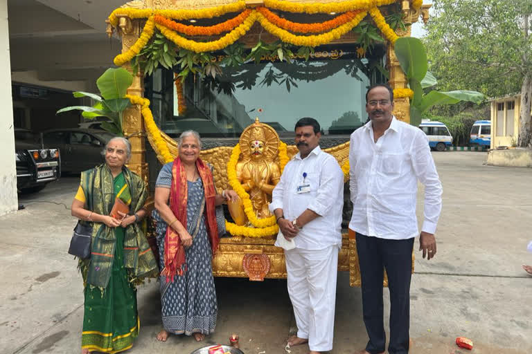 Infosys chairperson Sudhamurthy donates 'Dharmaratha' to Tirupati Temple