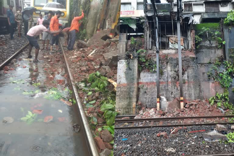 track wall collapsing near masjid road station