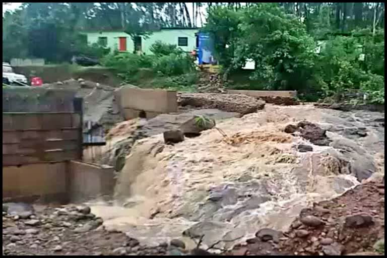 Road damaged in Ghumarwin due to rain