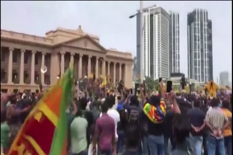 massive protests in Sri Lanka