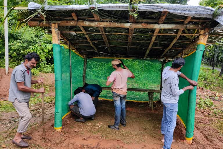 villagers built bus stand in Shivamogga