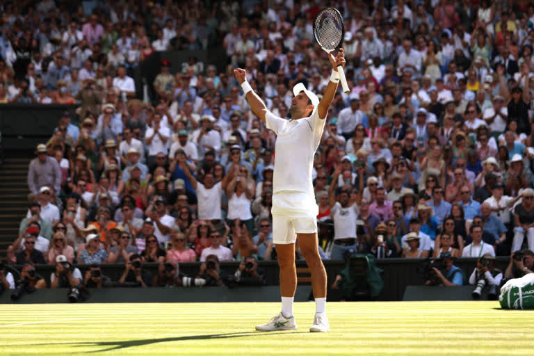 novak djokovic wins wimbledon  wimbledon tennis tournament  Grand Slam novak djokovic  വിംബിൾഡൺ നേടി നൊവാക് ജോക്കോവിച്ച്  ഗ്രാൻഡ്സ്ലാം കിരീടം ജോക്കോവിച്ച്