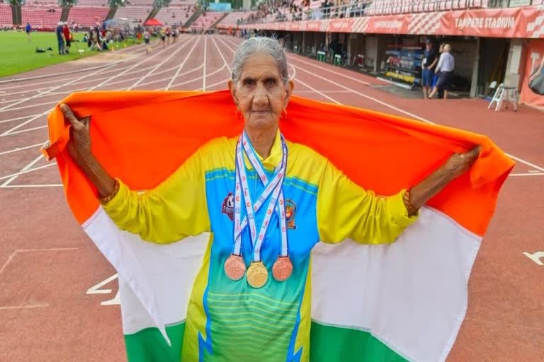 94 years old lady wins gold medal