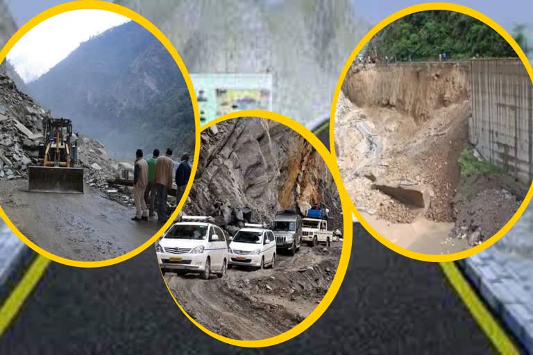 A part of the all-weather road in Chamoli was washed away in the very first rain of monsoon.