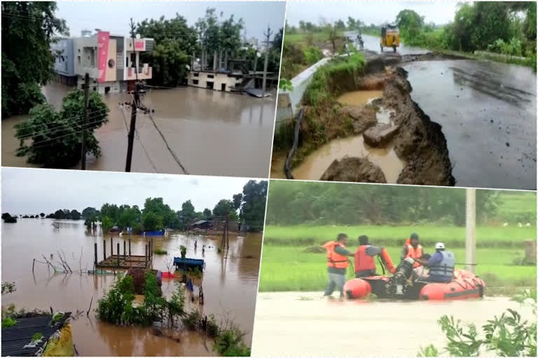Heavy Floods in Karimanagar and warangal and khammam