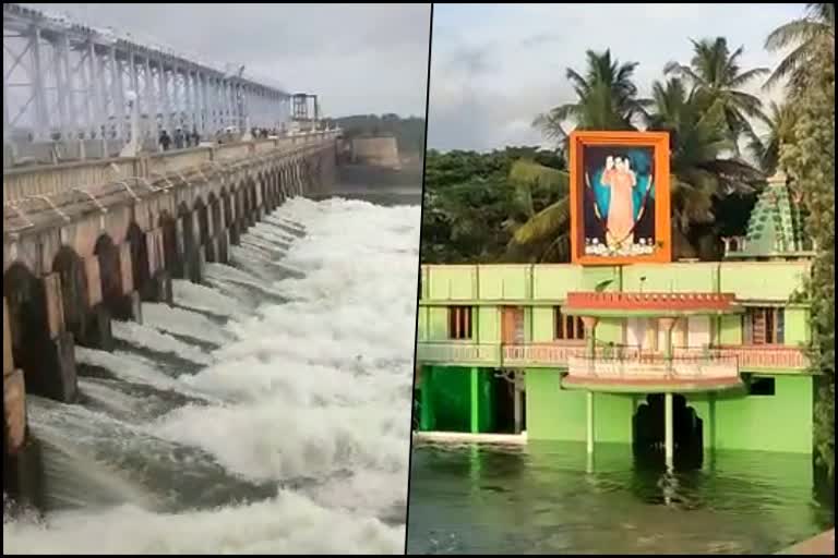 Sinking of Many temples on the Kaveri Bank