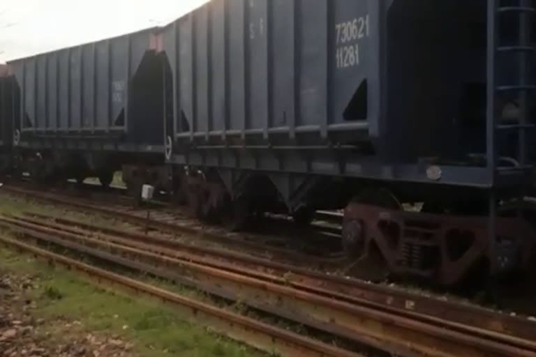 Two bogies of goods train derailed