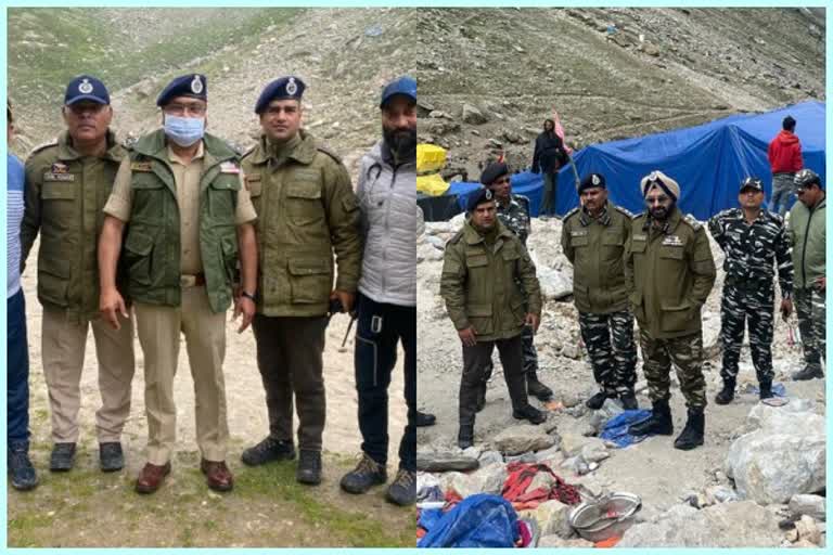 ig-crpf-ms-bhatia-and-dgp-dilbag-singh-visits-pangtarni-base-camp