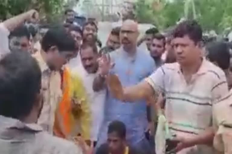 BJP MP Arvind Kumar's convoy Was attacked during a visit to the rain-hit village in Telangana