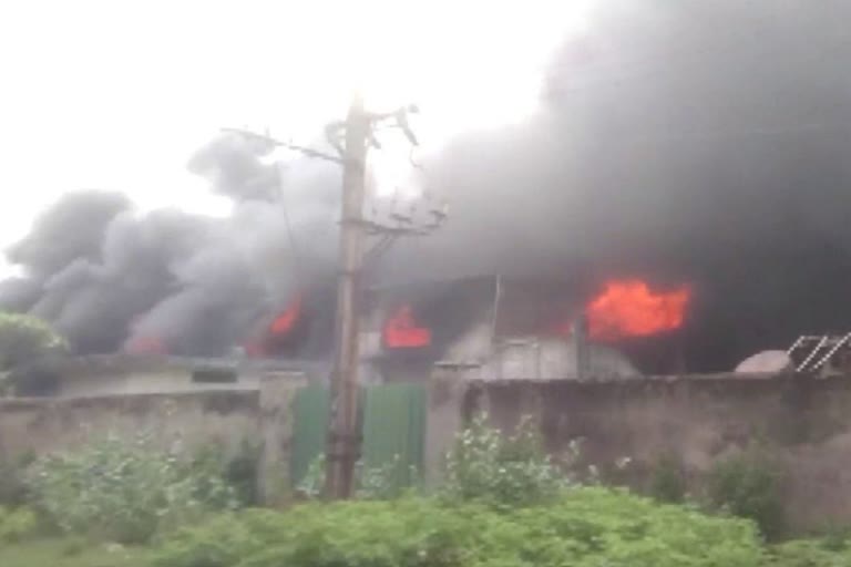 Massive fire broke out in Visakhapatnam's mattress factory