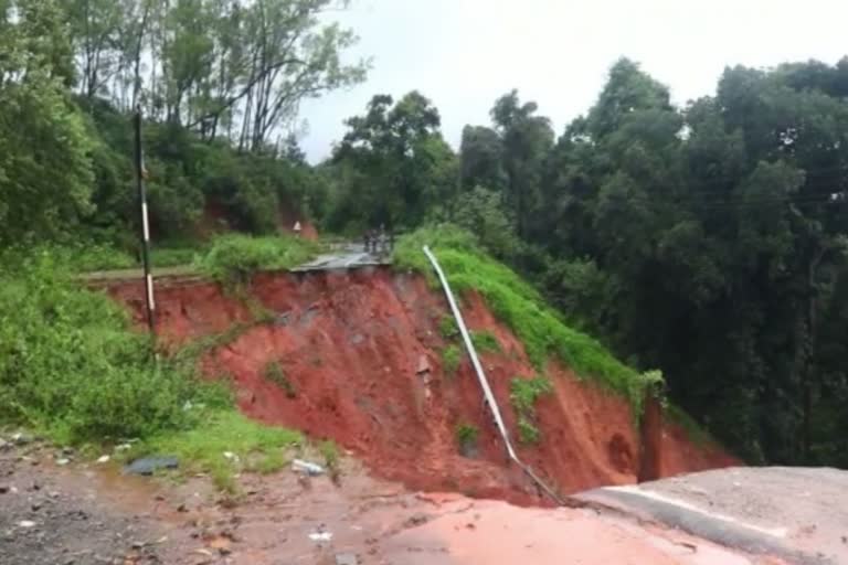 Damage due to hill falling on house