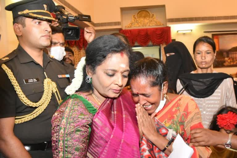 Telangana Governor interacts with Mahila Darbar petitioners