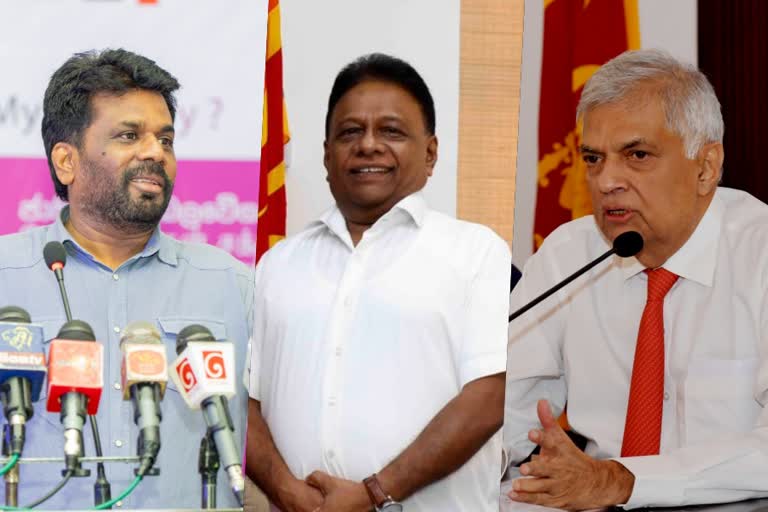 SRILANKA PRESIDENTIAL ELECTION TODAY  sri lanka parliament to elect new president today  Dullas Alahaperuma ri Lanka Podujana Peramuna  Dullas Alahaperuma National Peoples Power  ശ്രീലങ്കൻ പ്രസിഡന്‍റ് തെരഞ്ഞെടുപ്പ്  ആക്റ്റിംഗ് പ്രസിഡന്‍റ് റനിൽ വിക്രമസിംഗേ  നാമനിര്‍ദേശ പത്രിക പിന്‍വലിച്ച് സജിത്ത് പ്രേമദാസ  ശ്രീലങ്കൻ പ്രസിഡന്‍റ് തെരഞ്ഞെടുപ്പിൽ മത്സരിക്കുന്നവർ  ജനതാ വിമുക്തി പെരമുന പാര്‍ട്ടി നേതാവ് അനുര കുമാര ദിസാനായകെ  ശ്രീലങ്കൻ പ്രസിഡന്‍റ് മത്സരരംഗത്തുള്ളവർ