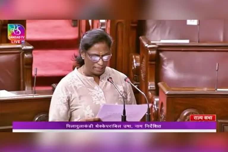 Renowned former athlete PT Usha takes oath as Rajya Sabha MP  athlete PT Usha takes oath as Rajya Sabha MP  PT Usha takes oath as Rajya Sabha MP  PT Usha became Rajya Sabha MP  പി ടി ഉഷ രാജ്യസഭ എംപിയായി സത്യപ്രതിഞ്ജ ചെയ്‌തു  പി ടി ഉഷ രാജ്യസഭയില്‍  പി ടി ഉഷക്ക് അഭിനന്ദനവുമായി പ്രധാനമന്ത്രി