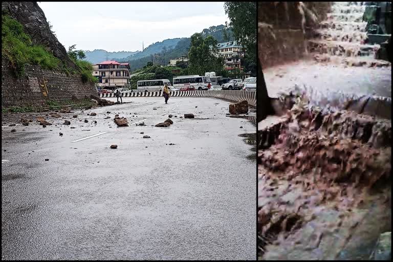 Stones Fallen on Kalka Shimla NH